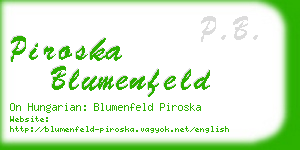 piroska blumenfeld business card